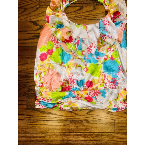 Vintage Rampage Y2K Halter Tie Floral Top Medium - Picture 3 of 4